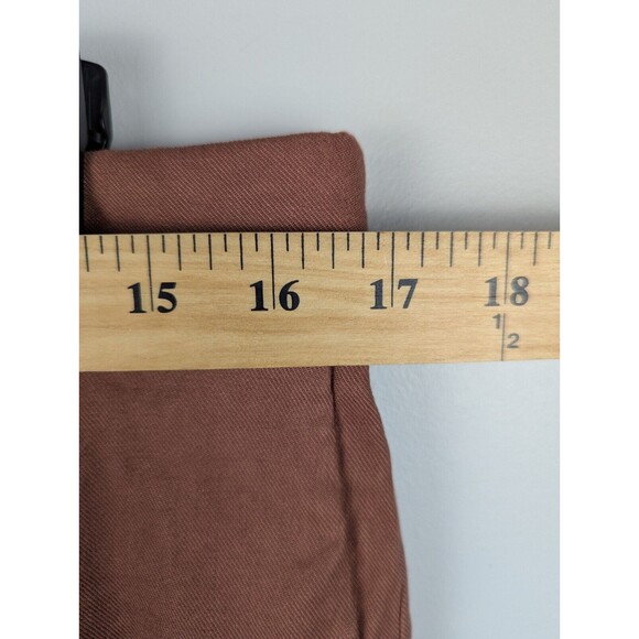 J Jill Women's Linen Stretch Wide Leg Pants In Red Oak 12 Relaxed High Rise Crop - Picture 3 of 10